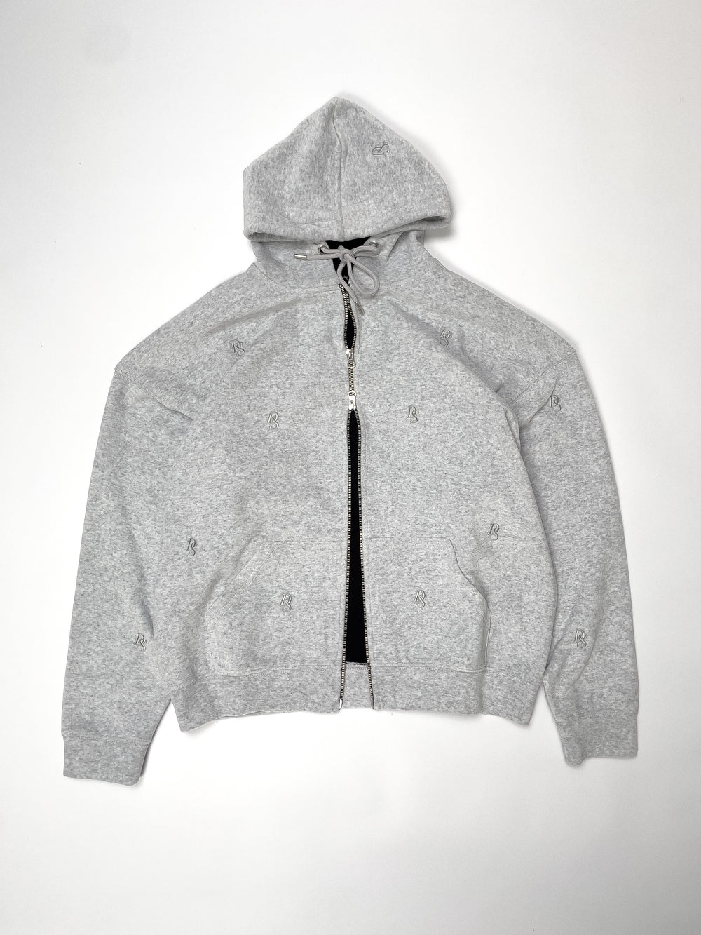 Grey Crushed Velvet Hoodie