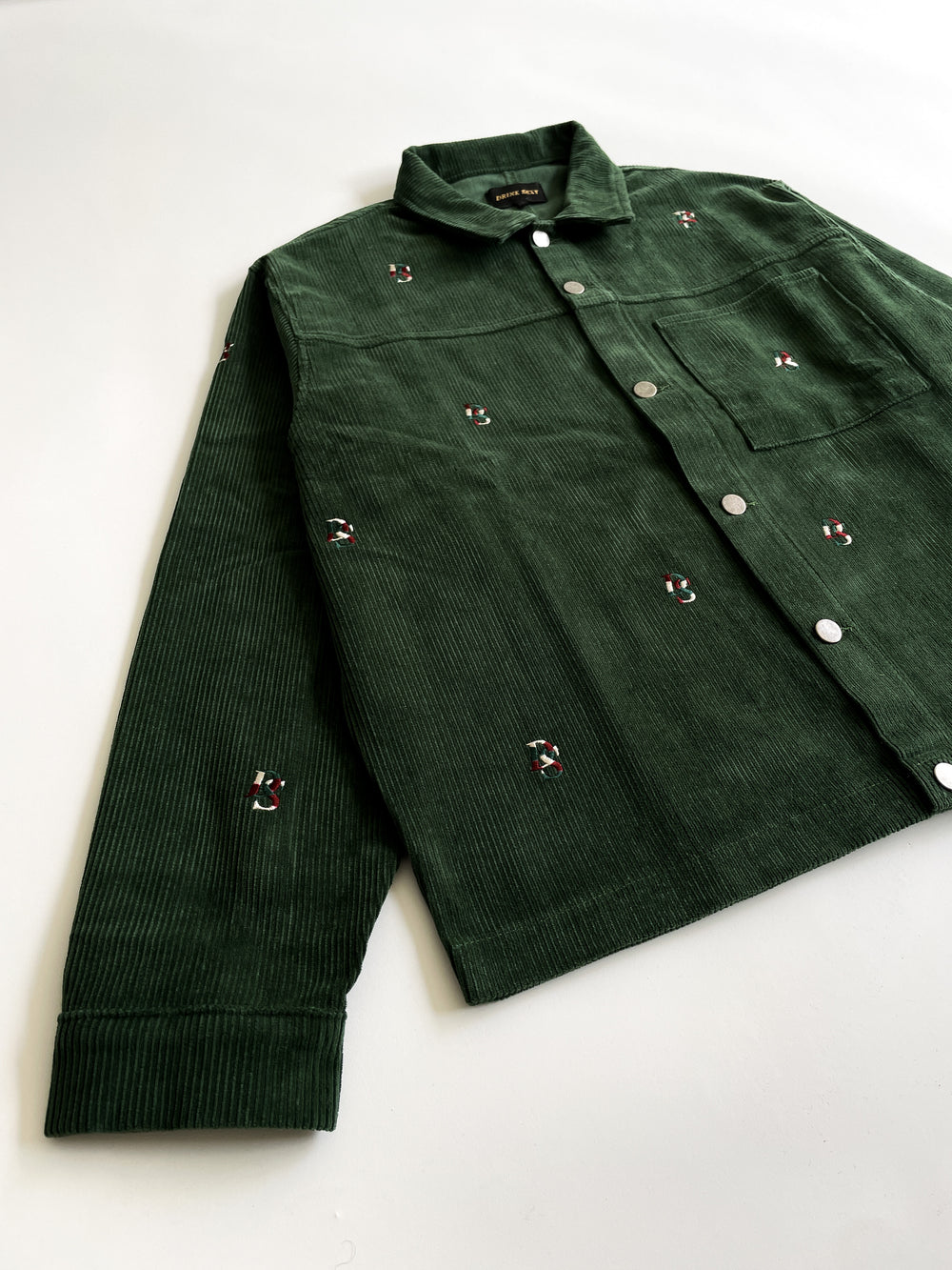 Dark Green Cords Light Jacket ''Overall DS Embroideries''