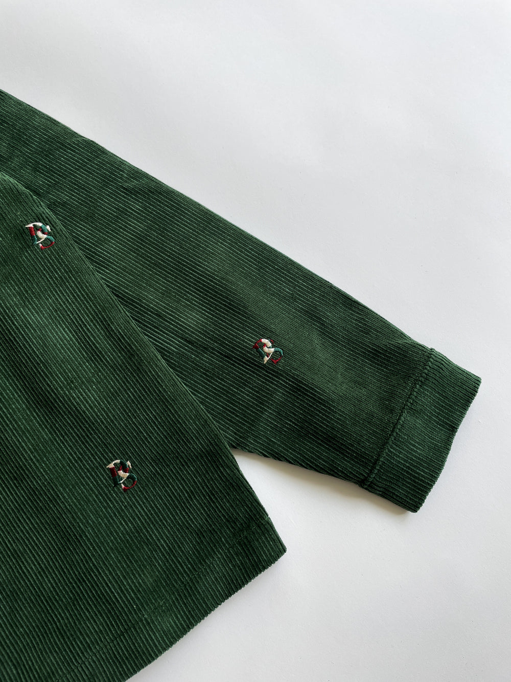 Dark Green Cords Light Jacket ''Overall DS Embroideries''