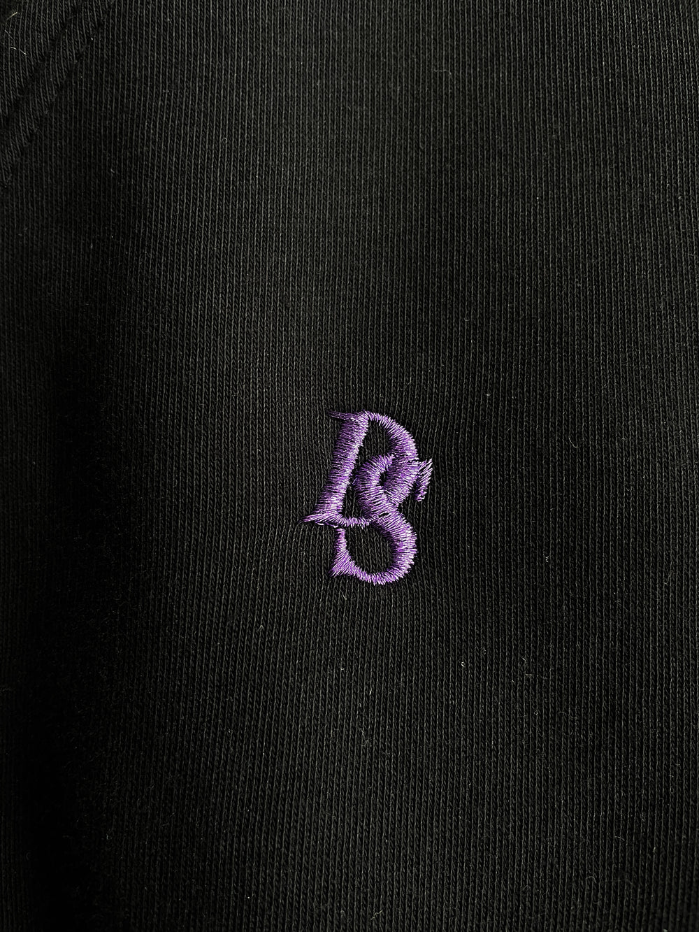 Black Zipper Hoodie ''Overall purple ds embroideries''