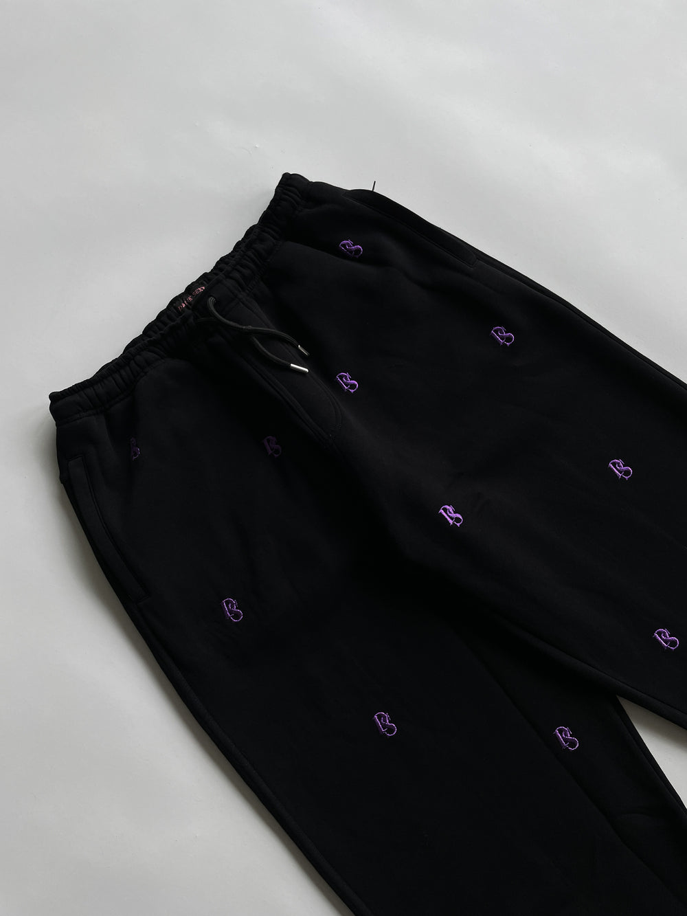 Black Sweatpants ''Shiny Purple DS Embroideries''