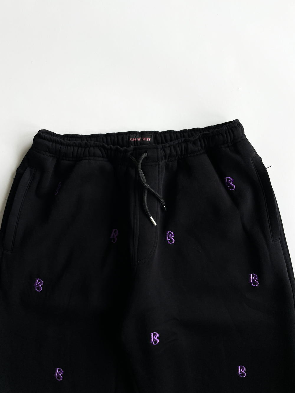 Black Sweatpants ''Shiny Purple DS Embroideries''